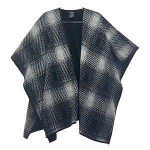 Ike Behar Wrap Shawl Womens One Size Plaid High Pile Fleece Cozy Hygge Granny